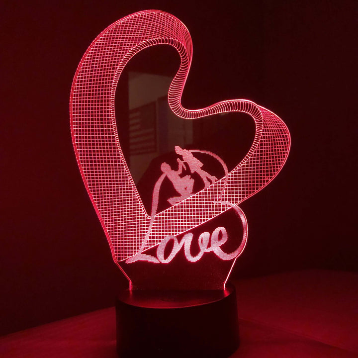 Love Proposal - 3D Optical Illusion Lamp - carve-craftworks-llc