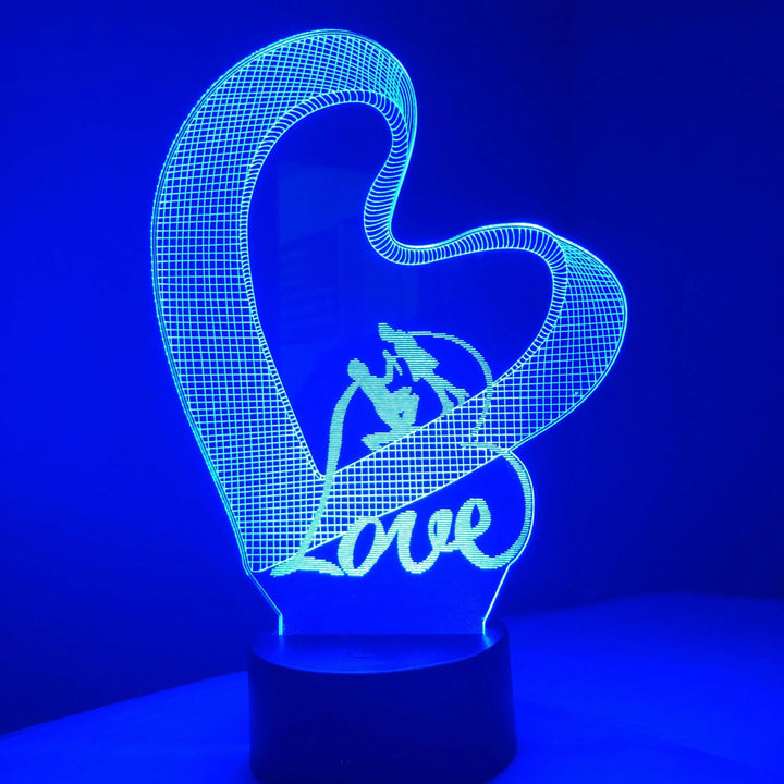 Love Proposal - 3D Optical Illusion Lamp - carve-craftworks-llc