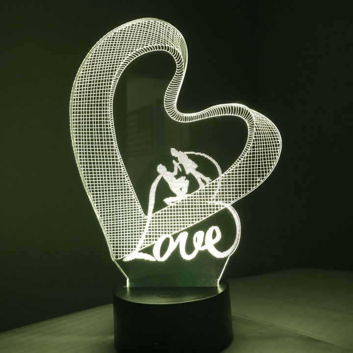 Love Proposal - 3D Optical Illusion Lamp - carve-craftworks-llc